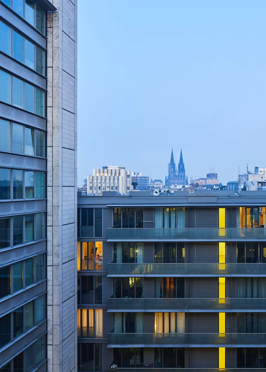 Ausblick auf Stadtsilhouette Kölns